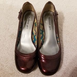 Madden Girl Patent Round Toe Kitten Heels